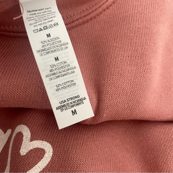 Bella + Canvas Fleece Collection LET’S GO GIRLS Pink Crewneck Sweatshirt - Picture 3 of 5